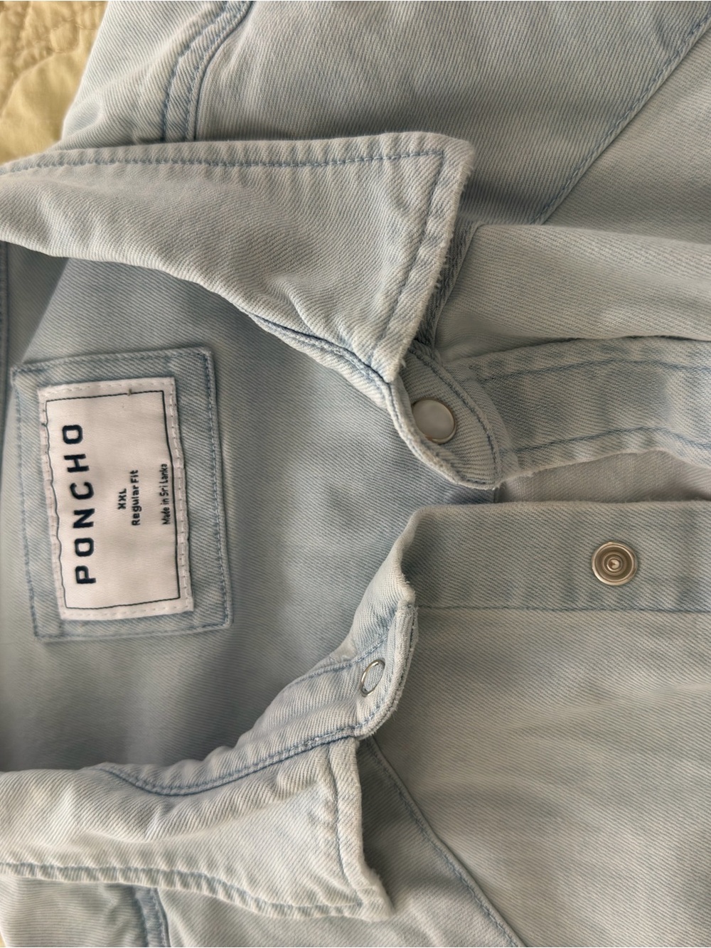 PONCHO Light Blue Men's Denim shirt